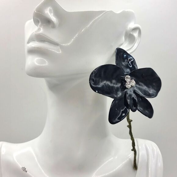 New ZARA ENAMEL FLOWER statement earrings - Picture 2 of 13